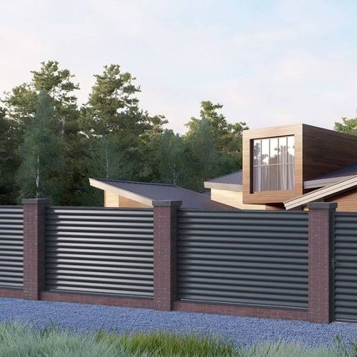 Fence with panels - BARIO - Aluminante - louvered / residential / commercial