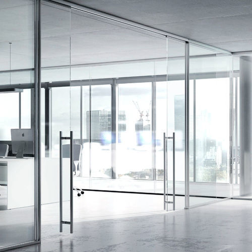 Interior door - ADOOR - Aluminante - glass / aluminum / sliding