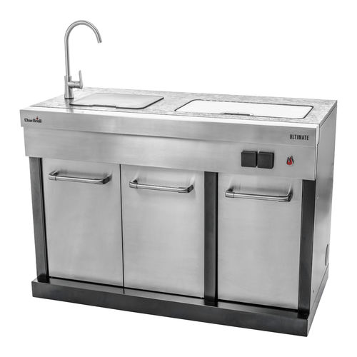 Stainless steel kitchen island - Ultimate Entertainment - CHARBROIL - medium-size / outdoor / gray