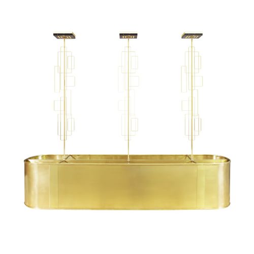 Pendant lamp - SKYSCRAPER - Porus studio - polished brass / contemporary / corded