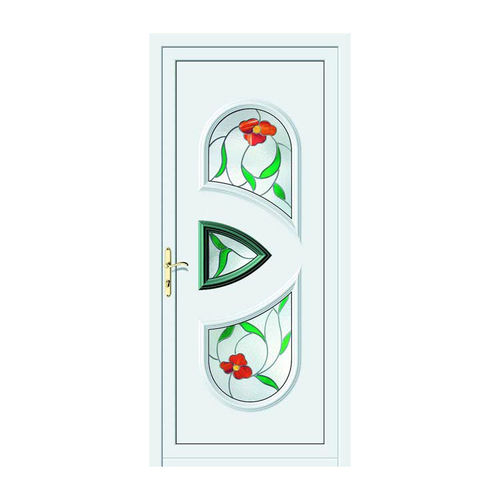 Entry door - ORO : CLIO  - ALUPORTA - aluminum / swing / semi-glazed