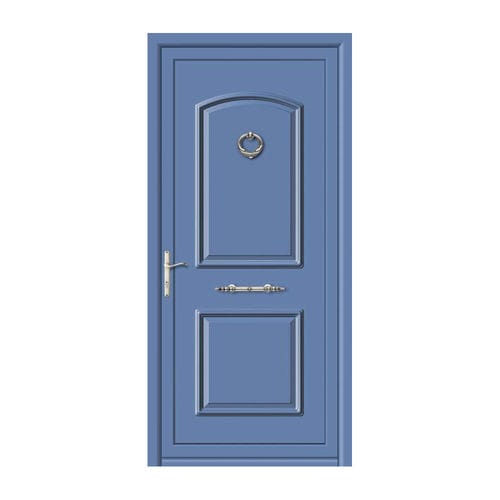 Entry door - EMBUTICIÓN : MINERVA  - ALUPORTA - aluminum / swing / lacquered