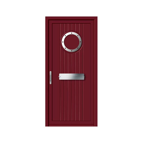 Entry door - RANURADOS : CINC  - ALUPORTA - aluminum / swing / without glazing