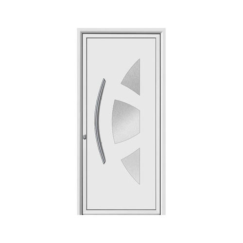 Entry door - EVOLUCION : XENON A - ALUPORTA - aluminum / stainless steel / PVC