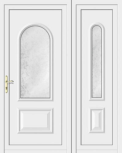 Entry door - ORO : ARTEMISA - ALUPORTA - aluminum / swing / semi-glazed