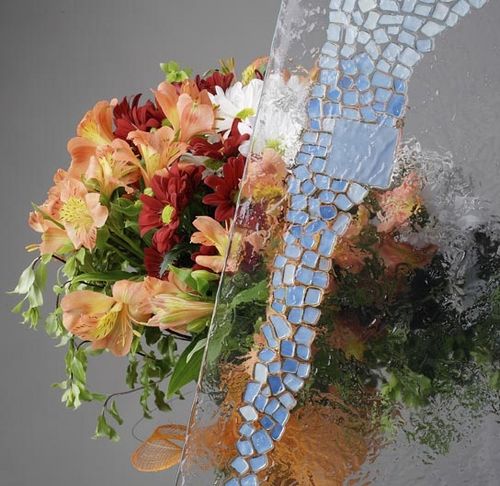 Safety glass panel - FUSING - ALUPORTA - patterned / translucent / for door