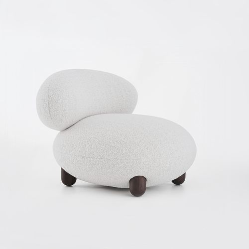 Contemporary fireside chair - Flock  - NOOM - fabric / wooden / handmade