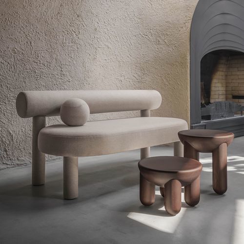 Contemporary sofa - Gropius CS1 - NOOM - fabric / with removable cushion / handmade