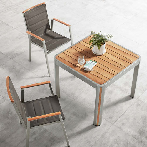 Contemporary dining chair - HY-40020 - Howvin outdoor furtniture - garden / Textilene® / WPC