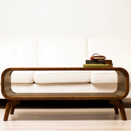 Contemporary coffee table - KAF - MB Oaksas - oak / oak base / rectangular