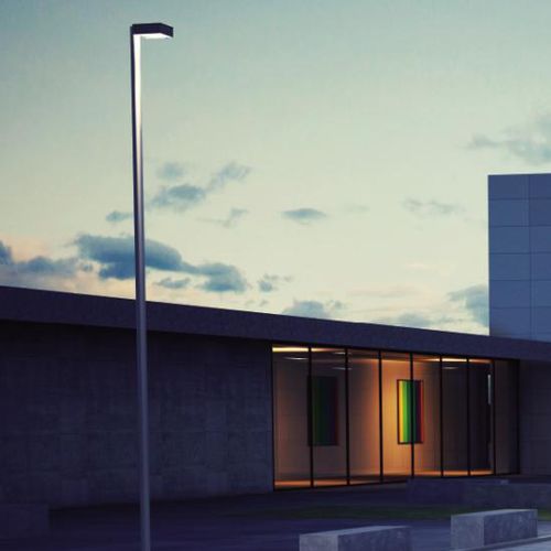 Urban lamp post - SLIM TESTA PALO - FRANCESCONI - contemporary / stainless steel / with tempered glass diffuser