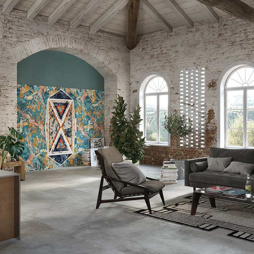 Porcelain stoneware tile - BASE AZZURRO - CEDIT - high-gloss / indoor / living room