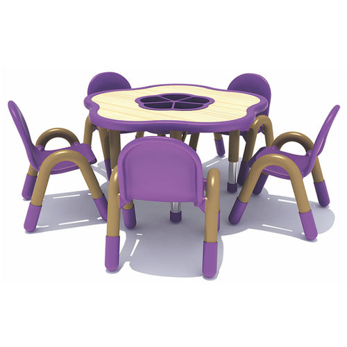 Contemporary table and bench set - DC-032 - Qitele Group Co .,Ltd - metal / plastic / child's