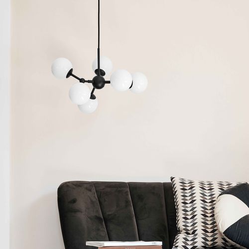 Contemporary chandelier ATOM Halo Design opalescent glass