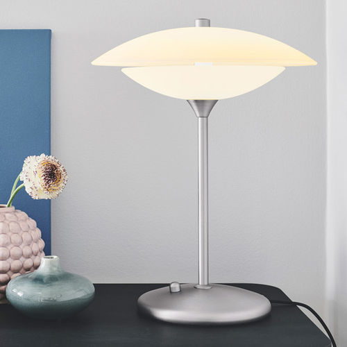 Table lamp - BARONI  - Halo Design - brushed metal / opalescent glass / contemporary