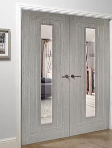 Interior door - GREY - James Solomon Ltd - oak / glass / swing