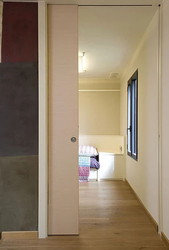 Interior door - VENEER - James Solomon Ltd - wooden / sliding / without glazing