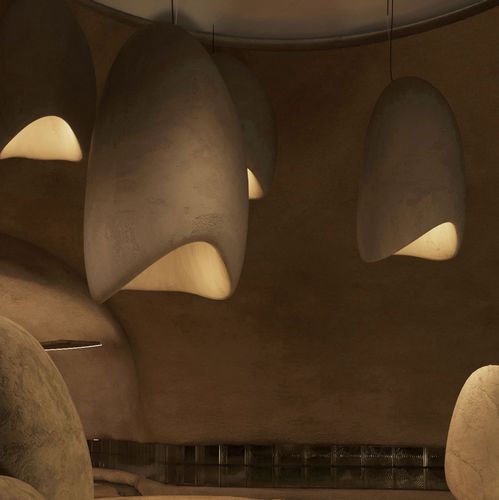 Pendant lamp - PLAVNYK - Sergey Makhno Product - plaster / contemporary / corded
