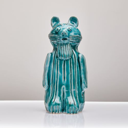 Ceramic sculpture - DIDO HUNIA - Sergey Makhno Product - floor-mounted / blue / animal
