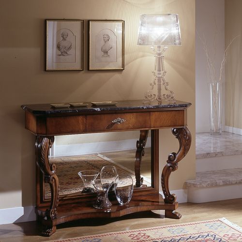 Classic sideboard table - M 405 - MOLETTA MOBILI - marble / wooden base / rectangular