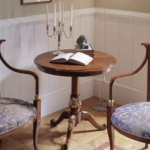 Classic pedestal table - M 503 - MOLETTA MOBILI - wooden / wooden base / round
