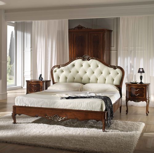 Double bed - P 704 - MOLETTA MOBILI - classic / with upholstered headboard / with tufted headboard