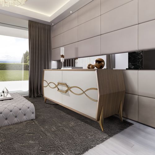Contemporary sideboard - AN 102A - MOLETTA MOBILI - lacquered wood / with swing doors / 4-legged