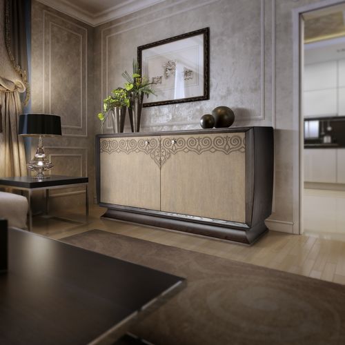 Contemporary sideboard - AN 122 Z - MOLETTA MOBILI - lacquered wood / with swing doors / 4-legged