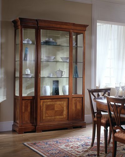 Traditional display case - D203 - MOLETTA MOBILI - glass / cherrywood / with swing doors