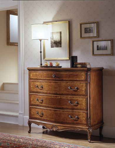 Traditional chest of drawers - M708 - MOLETTA MOBILI - walnut / marble / 4-drawer
