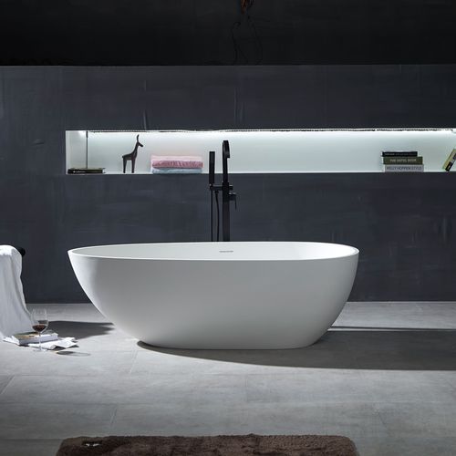 Oval bathtub - YL6057 - FOSHAN ARTLAND SANITARY WARE CO.LTd. - free-standing / stone resin / Corian®