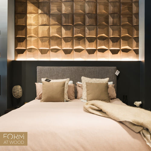 Wall-mounted decorative panel - PILLOW - FORM AT WOOD - cover / for interior / wall