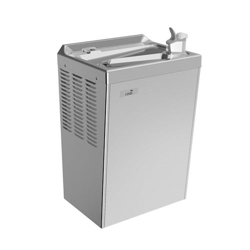 Wall-mounted drinking fountain - PLF8MY - OASIS - indoor / stainless steel / for public space
