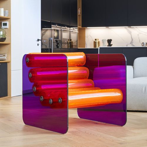 Contemporary armchair - MW02  - MOJOW DESIGN - polyurethane / glass / customizable