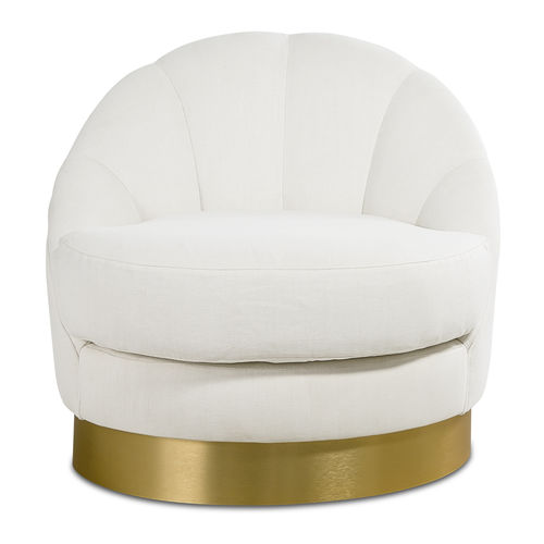Contemporary fireside chair - TRENTO - Ormos - fabric / white