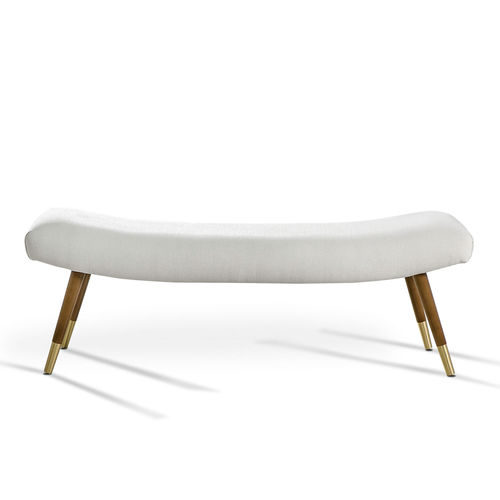 Contemporary upholstered bench - DAKOTA - Ormos - fabric / white