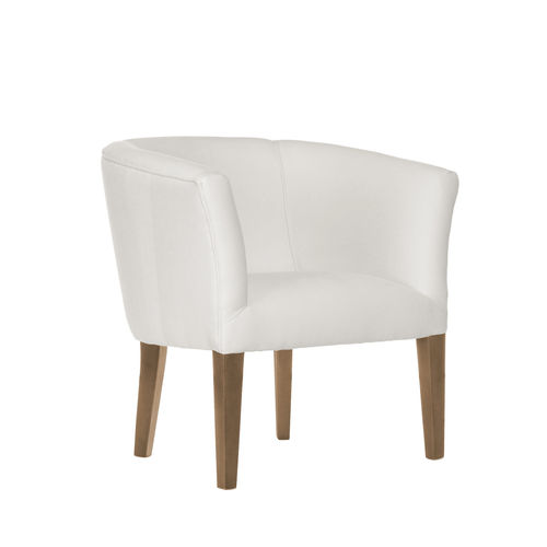 Contemporary armchair - DUNA - Ormos - fabric / beech / white