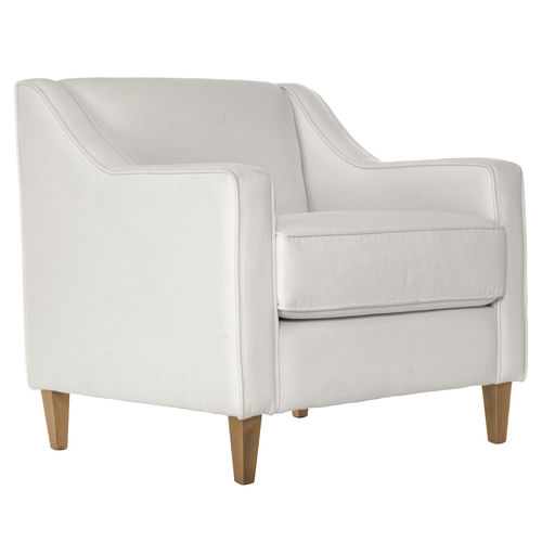 Contemporary armchair - FARO - Ormos - fabric / with removable cushion / white