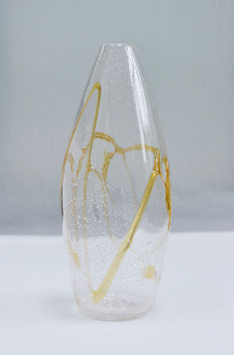 Contemporary vase - KRYSTAL™ TALL - Amel Chamandy® Designs - blown glass / handmade / golden