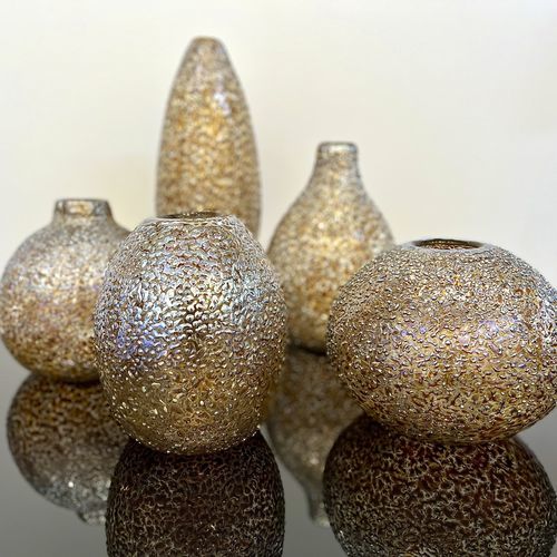 Contemporary vase - SIENNA™ COLLECTION - Amel Chamandy® Designs - handmade / golden