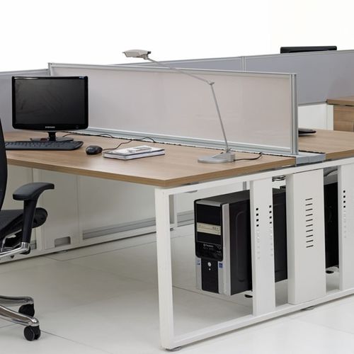 Floor-mounted office divider - LIGHTPAN - Flekssit Office Furniture - desk mounted / fabric / steel