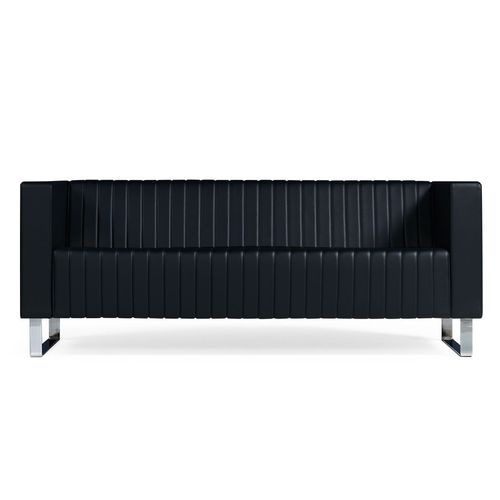 Contemporary sofa - POSH - Flekssit Office Furniture - leather / with armrests / black