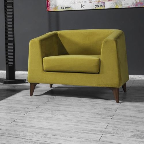 Contemporary armchair - LOTUS - Flekssit Office Furniture - fabric / wooden / yellow