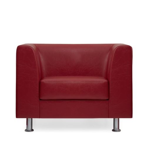 Contemporary armchair - SILVER - Flekssit Office Furniture - leather / metal / ergonomic