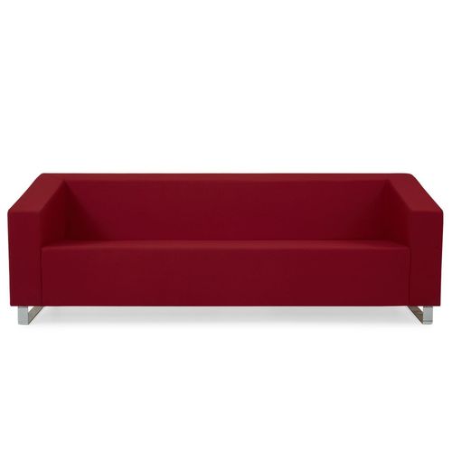 Contemporary sofa - JIVAL - Flekssit Office Furniture - fabric / with armrests / red