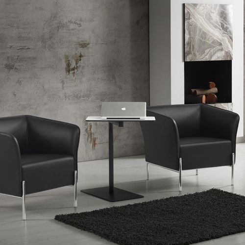 Minimalist design armchair - LOUISE - Flekssit Office Furniture - steel / steel / chrome
