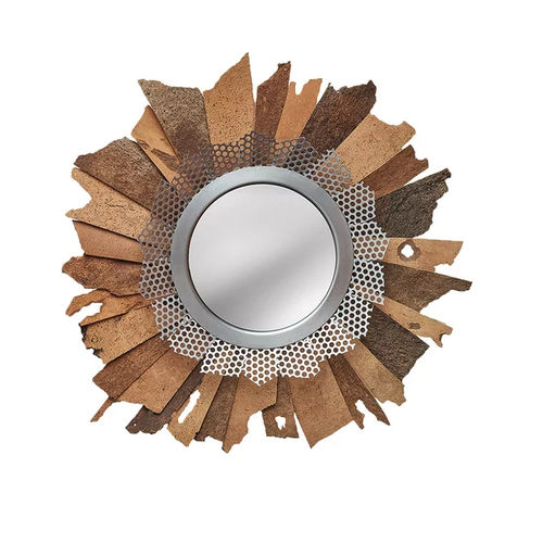 Wall-mounted mirror - MIRAGGE - MAGNA NATURA | Cork Furniture - contemporary / round / cork