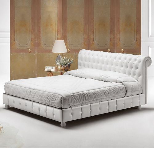 Double bed - cester  - DI MARCO INTERIOR SOFA - traditional / upholstered / with tufted headboard