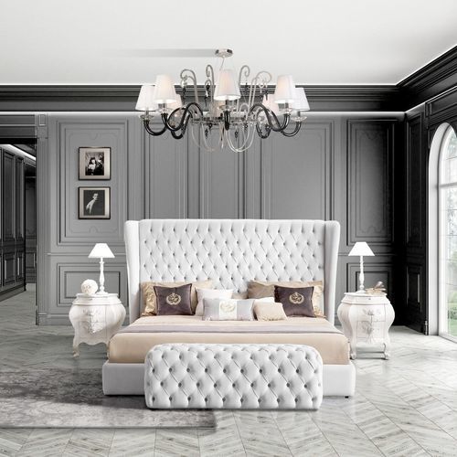 Double bed - Hermes  - DI MARCO INTERIOR SOFA - traditional / upholstered / with tufted headboard