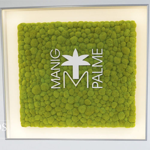 Preserved green wall - LOGO - MOOS MOOS MANUFAKTUR - modular-panel / natural / moss